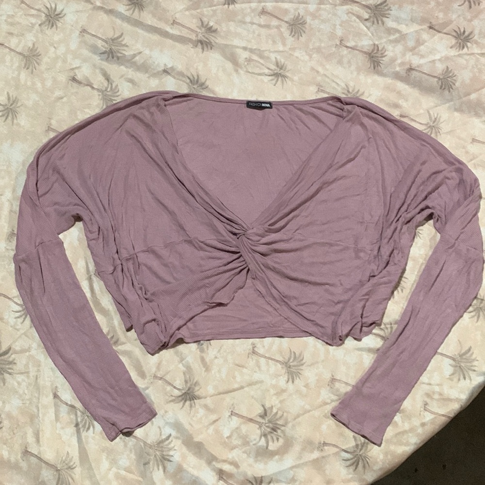 Mauve long sleeve top - 1X